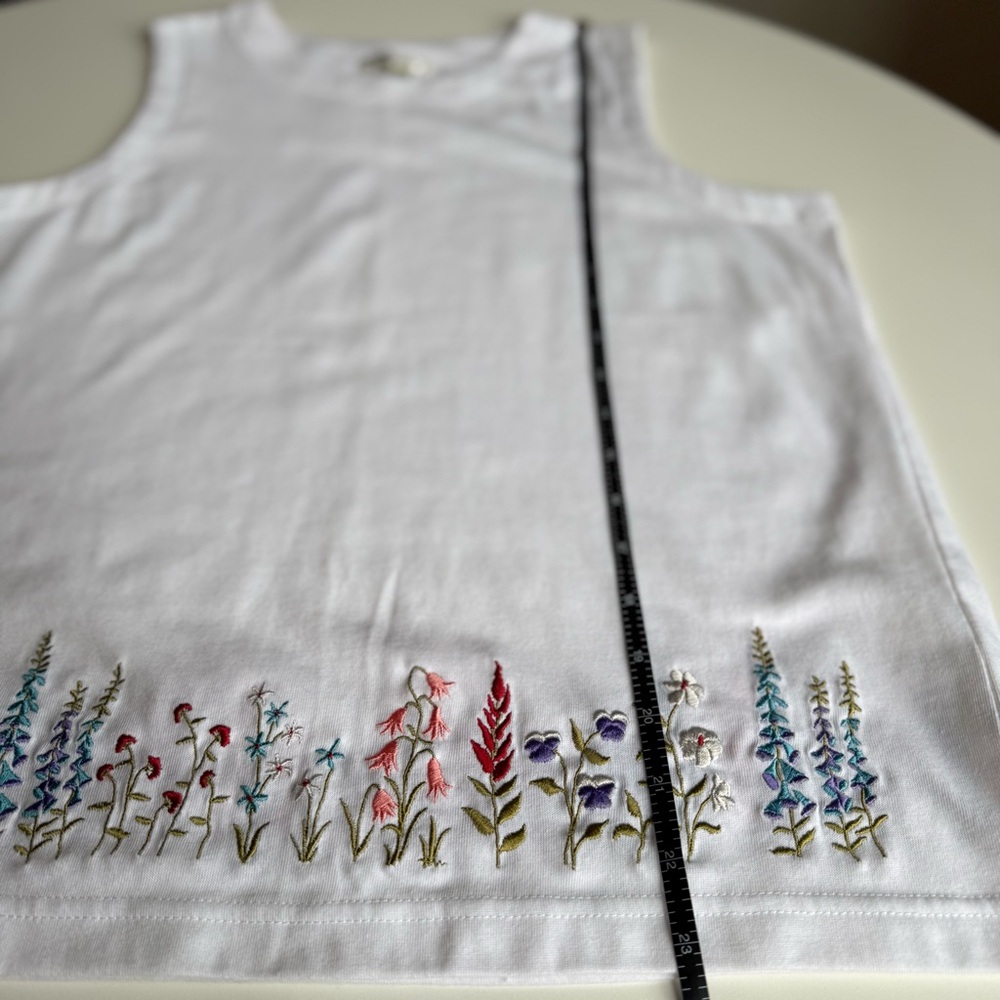 Christopher & Banks White Tank Top with Floral Embroidery - Picture 7 of 11